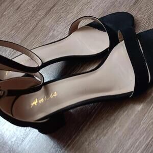 Andis Black Open-Toe Ankle Strap Sandals